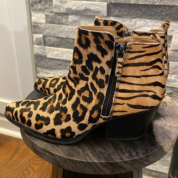 FRANCO FORTINI CALF HAIR LEATHER CHEETAH PRINT WESTERN BOOTIE SIZE 6.5 - Picture 4 of 7